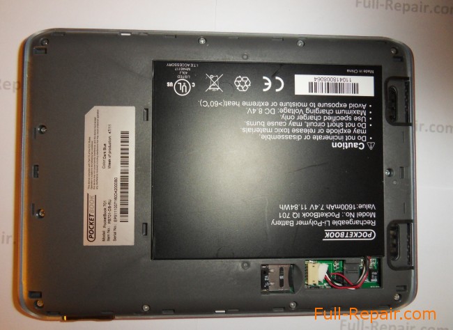 Pocketbook IQ 701. Задняя крышка снята